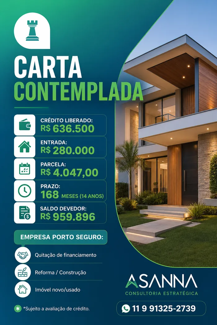 Carta contemplada para imóvel