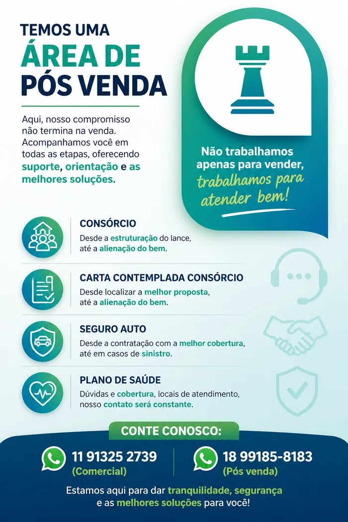 Carta contemplada com suporte pós-venda